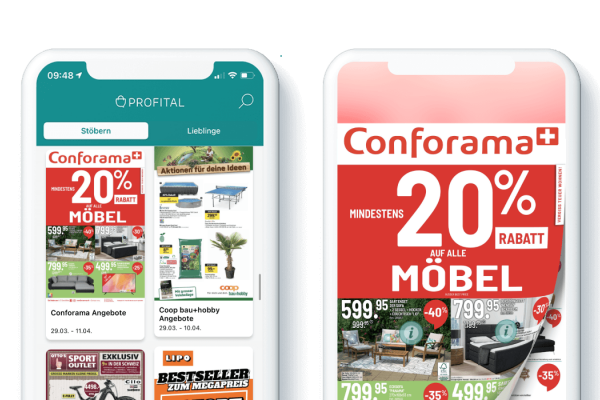 
                        Profital app with Conforama brochures
                                              